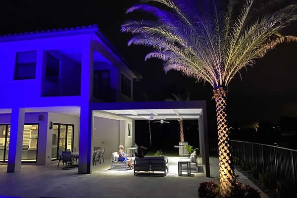 louvered pergol with led strip lights