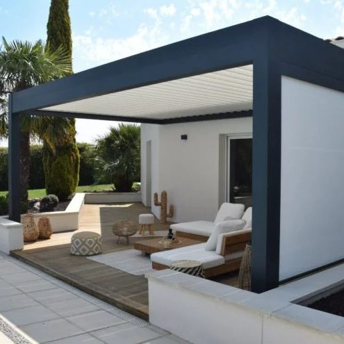 voice activated pergola roof and screens