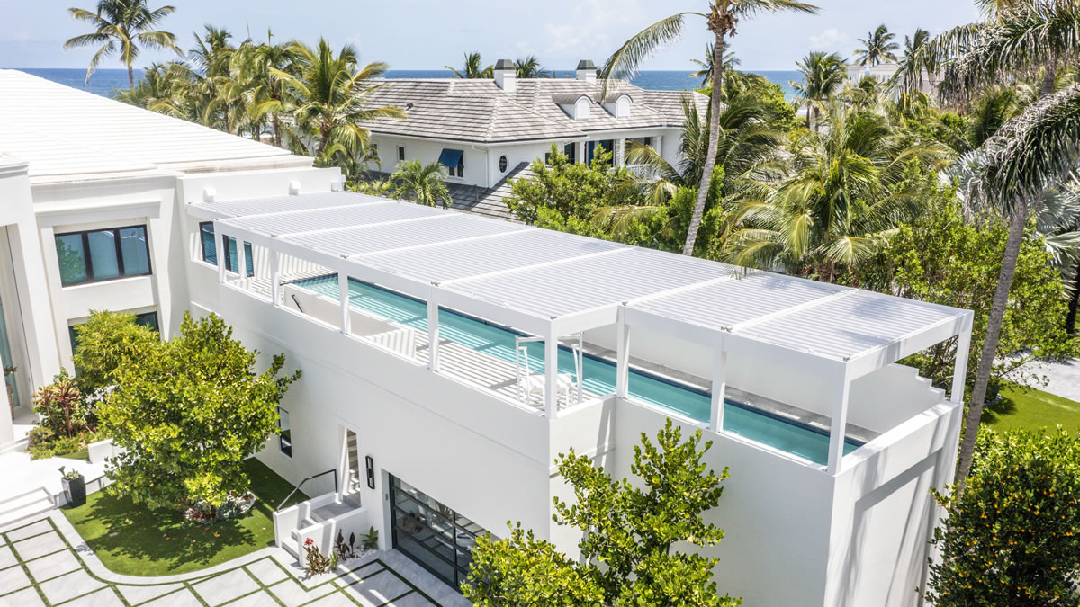 Syzygy Global: Residential pergola for a luxury rooftop pool in Delray Beach, FL