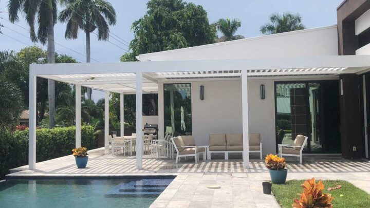 white pergola azenco