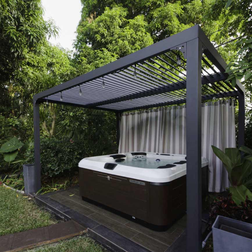 hot tub privacy backyard privacy