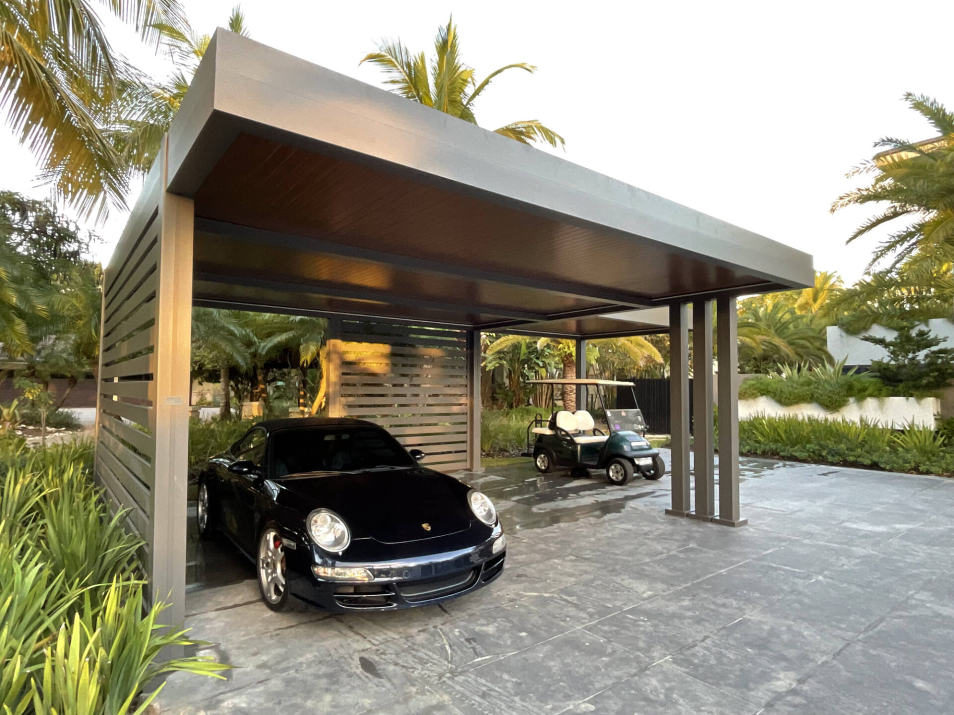 PR Sho Pros gray bronze r car led strip wood grain privacy wall 37